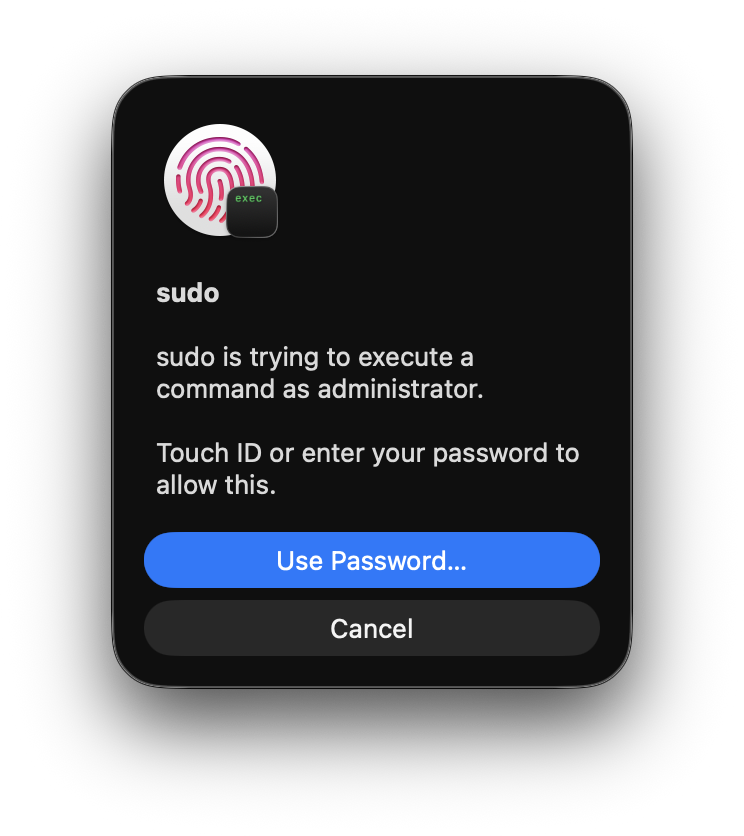 Touch ID sudo prompt